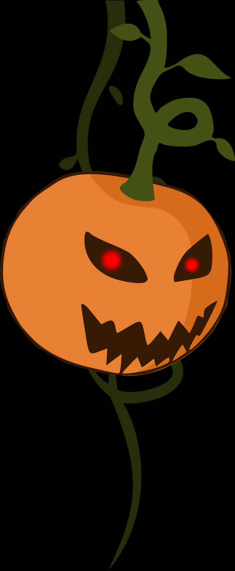 Evil Pumpkinon Vine PNG