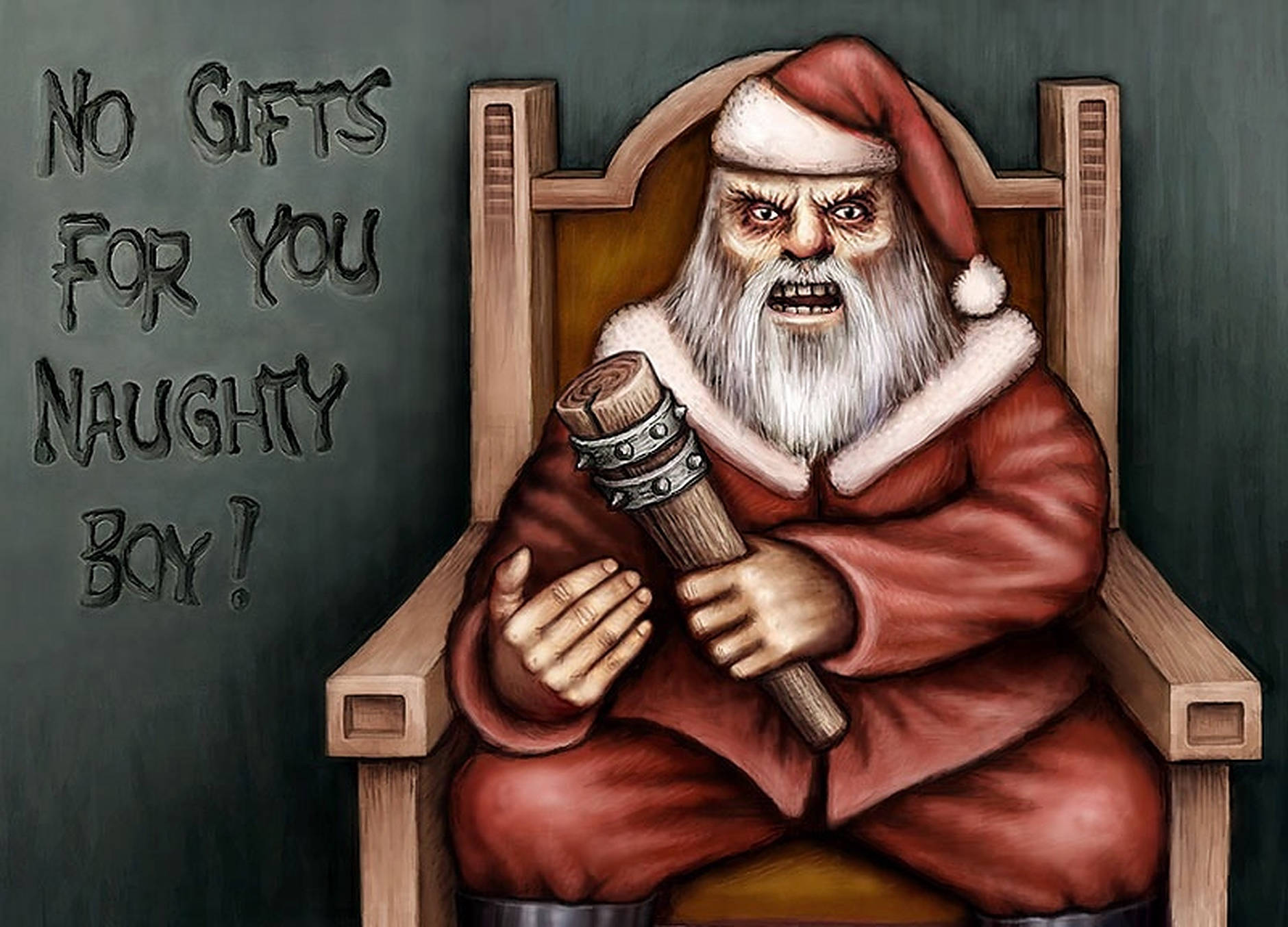 Evil Santa No Gifts Wallpaper