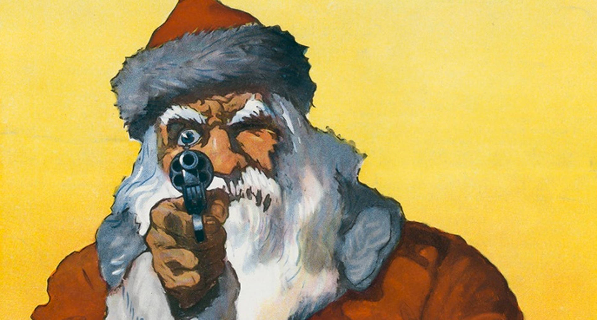 Evil Santa Points A Gun Wallpaper