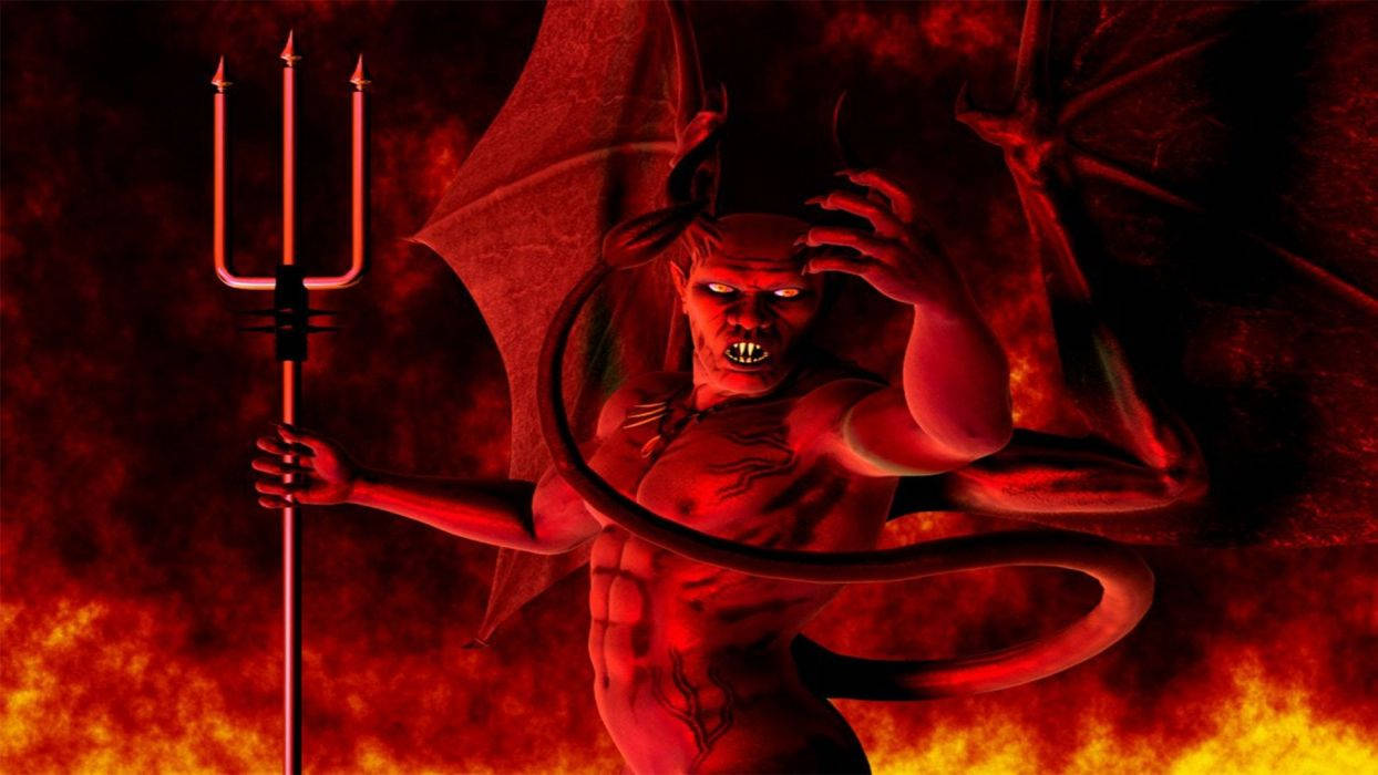 Evil Satan Flaming Hell Wallpaper