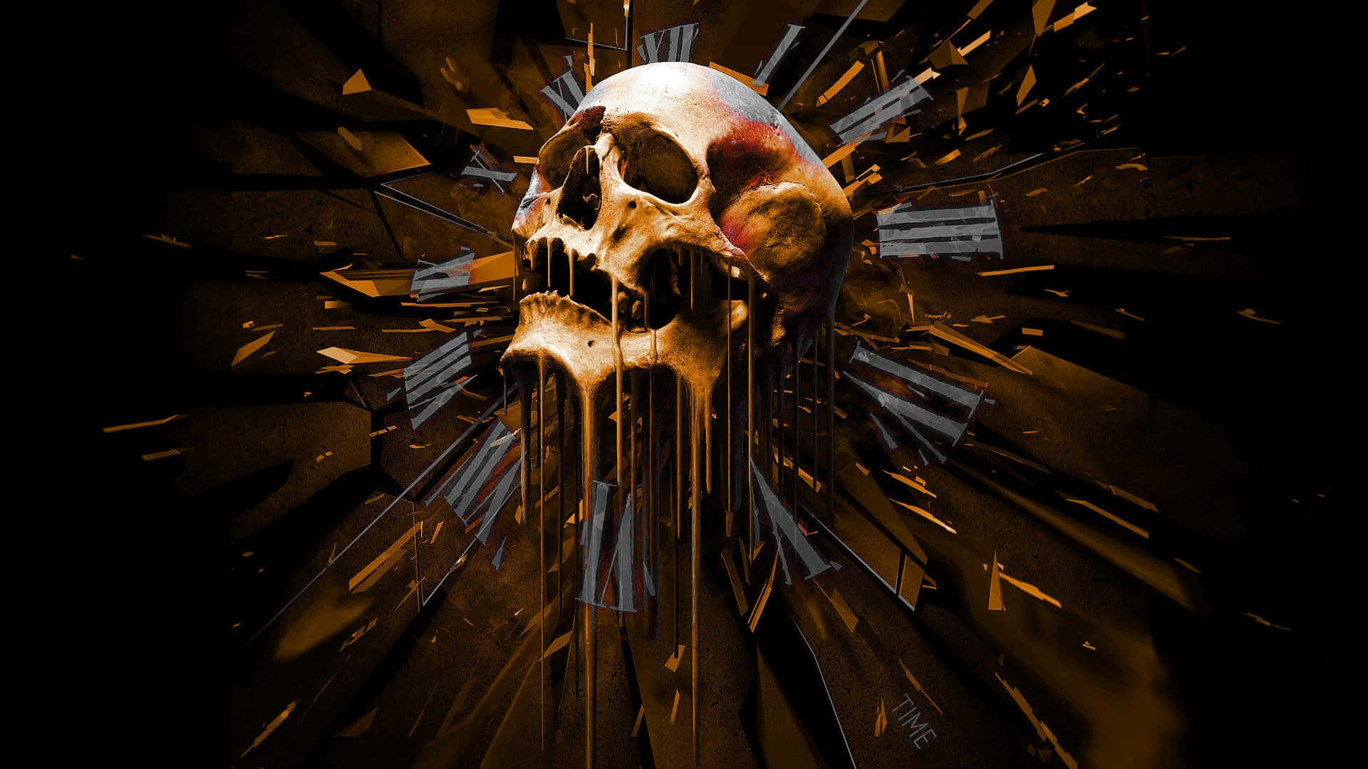 Prepare for a spooky night with this evil skull! Wallpaper