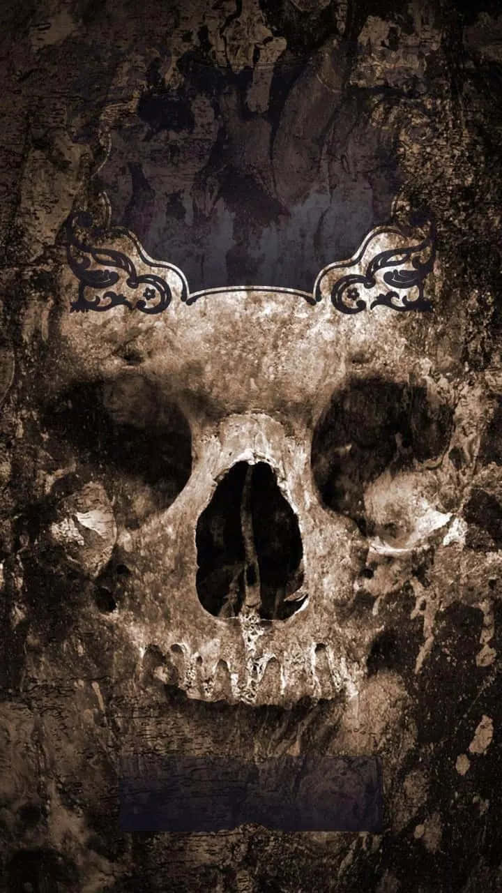 An eerie and menacing Evil Skull staring down at you. Wallpaper