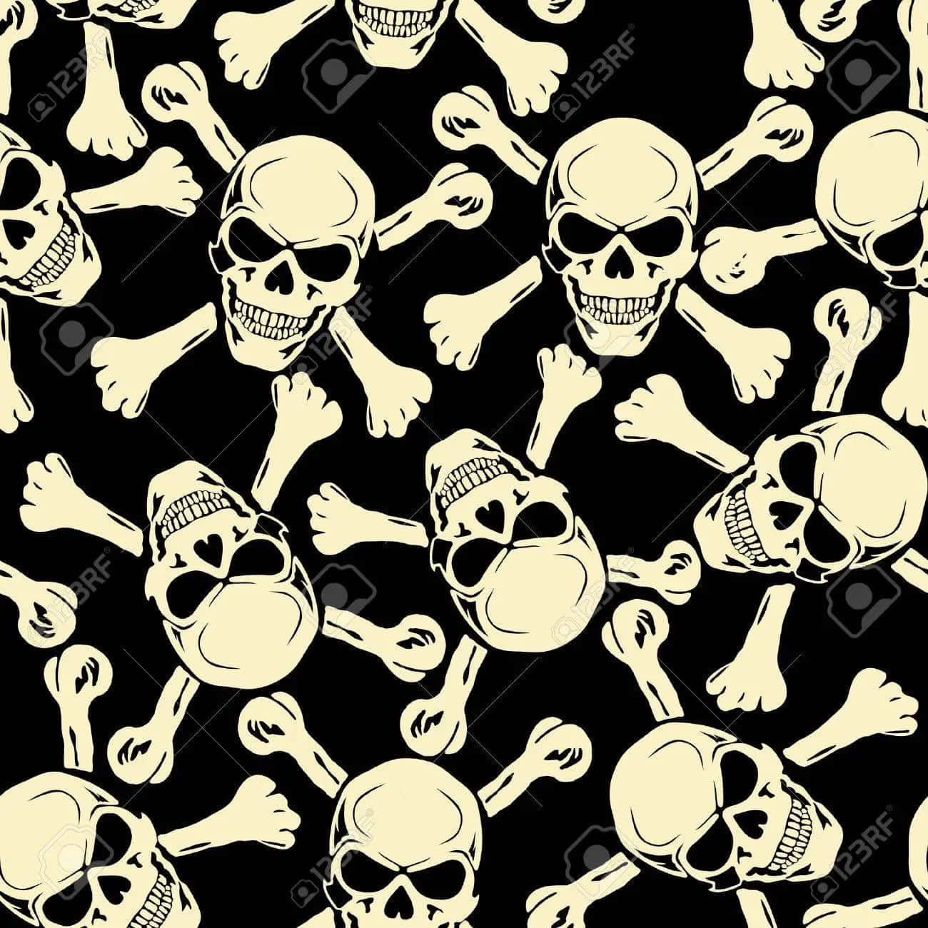 An Evil Skull Walking At Night Wallpaper
