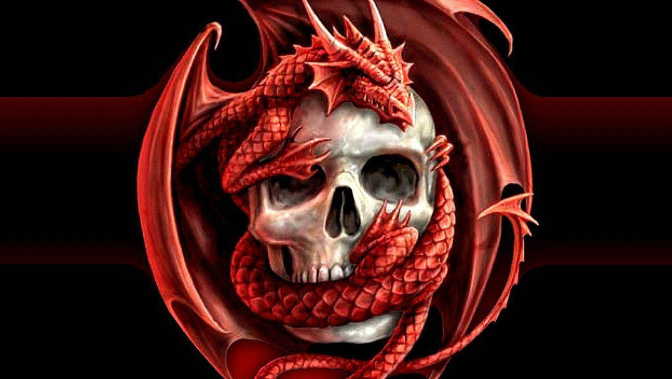 Evil Skull Eaten Dragon Wallpaper