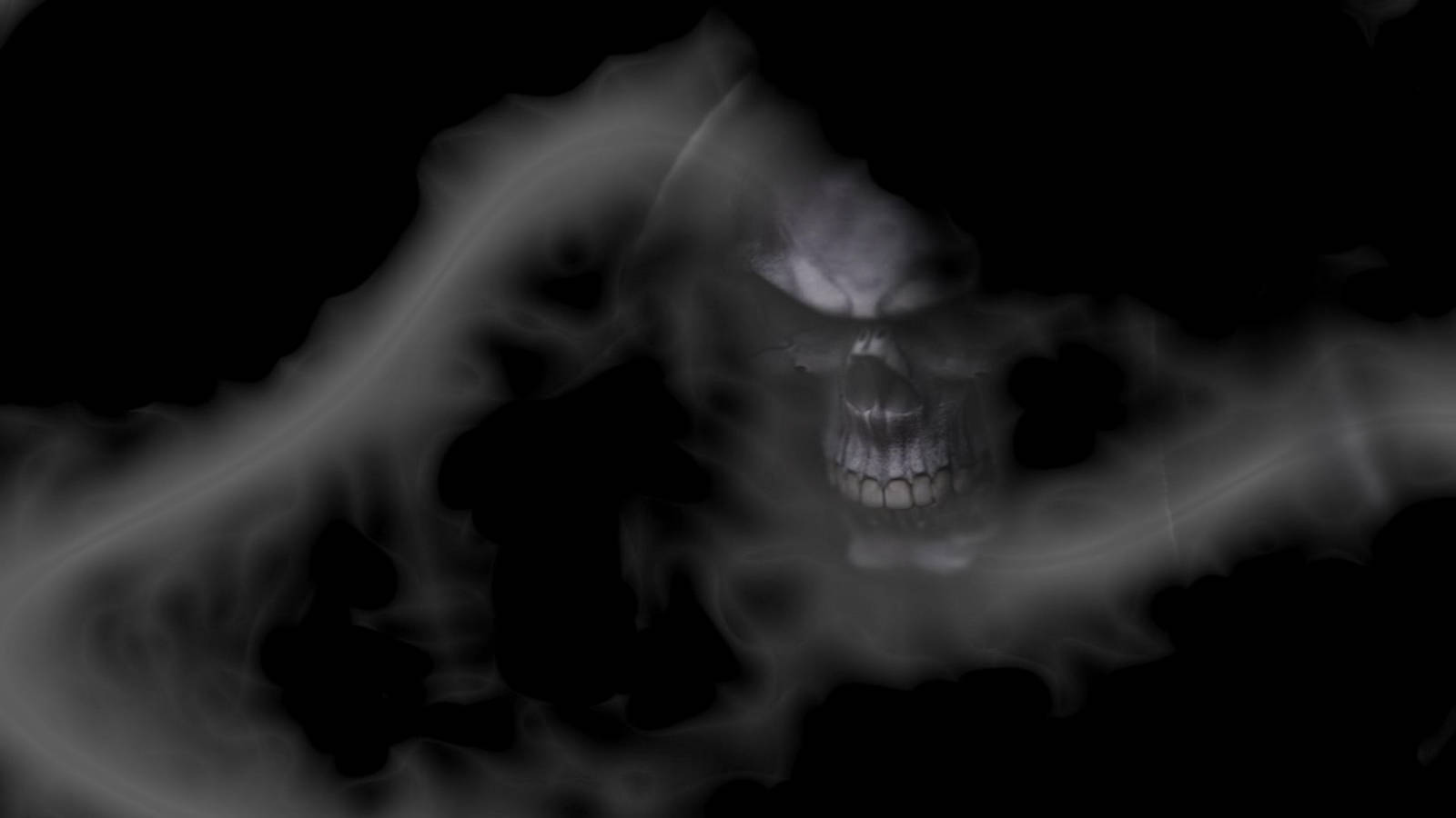 Evil Skull Figure Smoke Wallpaper