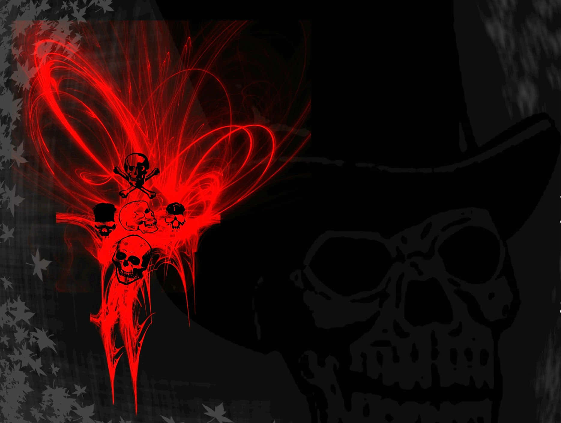 A menacing skull with a sinister expression Wallpaper