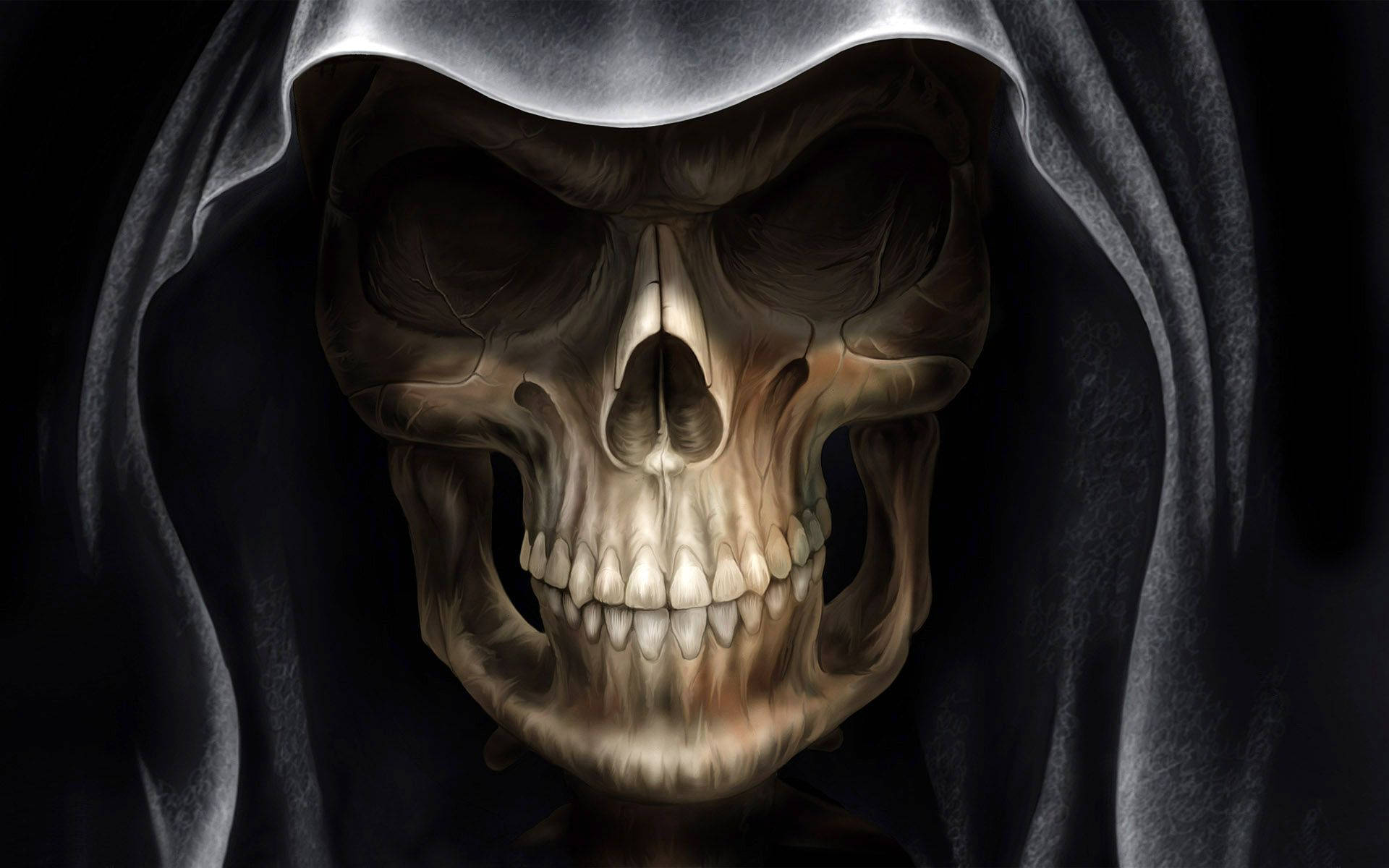 Evil Skull Wearing Cloak Wallpaper