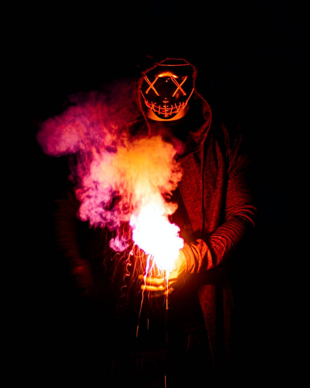 Evil X Mask Flames Wallpaper