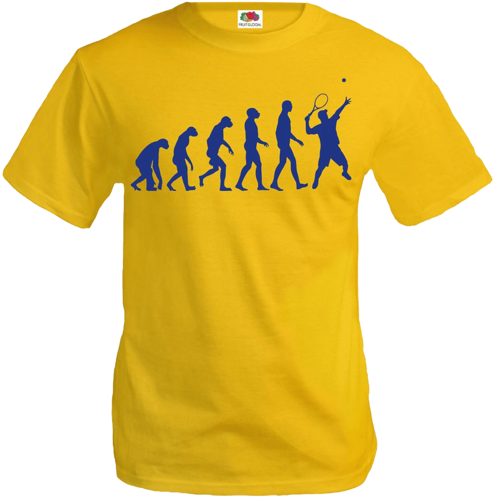 Evolution Tennis Player Yellow Tshirt Design PNG