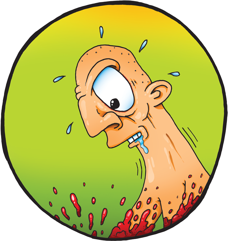 Exaggerated Cartoon Sweating Man PNG