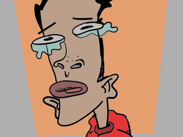 Exaggerated Crying Cartoon Character PNG