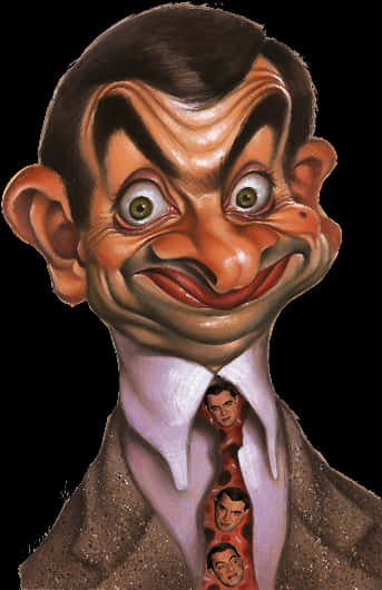Exaggerated Face Caricature PNG