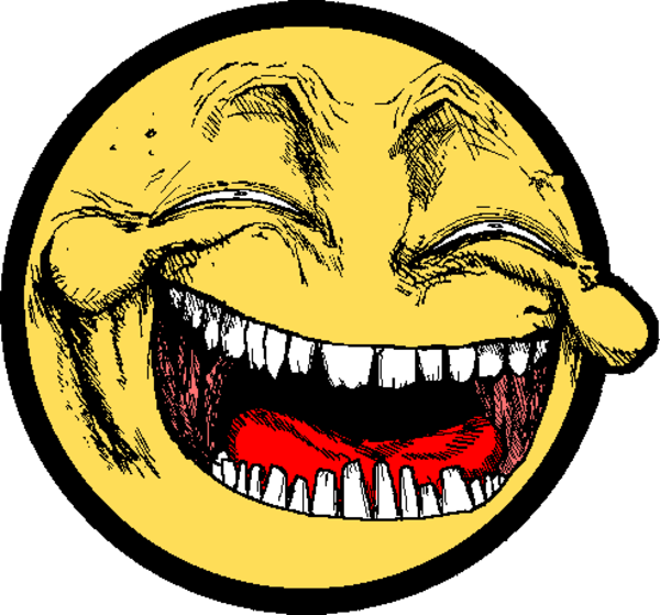 Exaggerated Laughing Face Graphic PNG