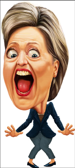 Exaggerated Political Figure Caricature PNG