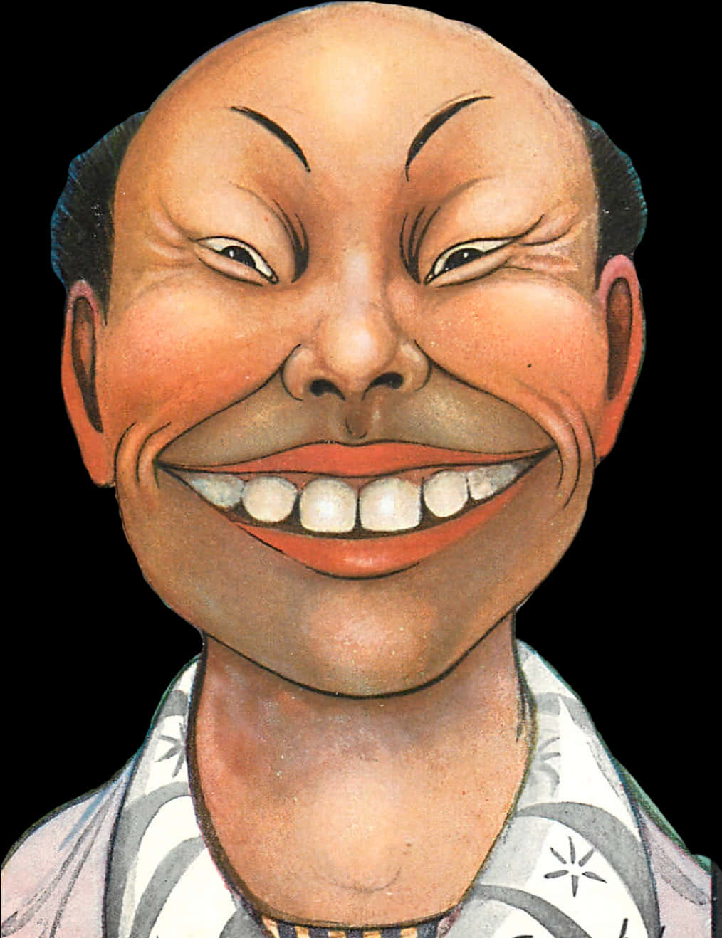 Exaggerated Smiling Caricature PNG