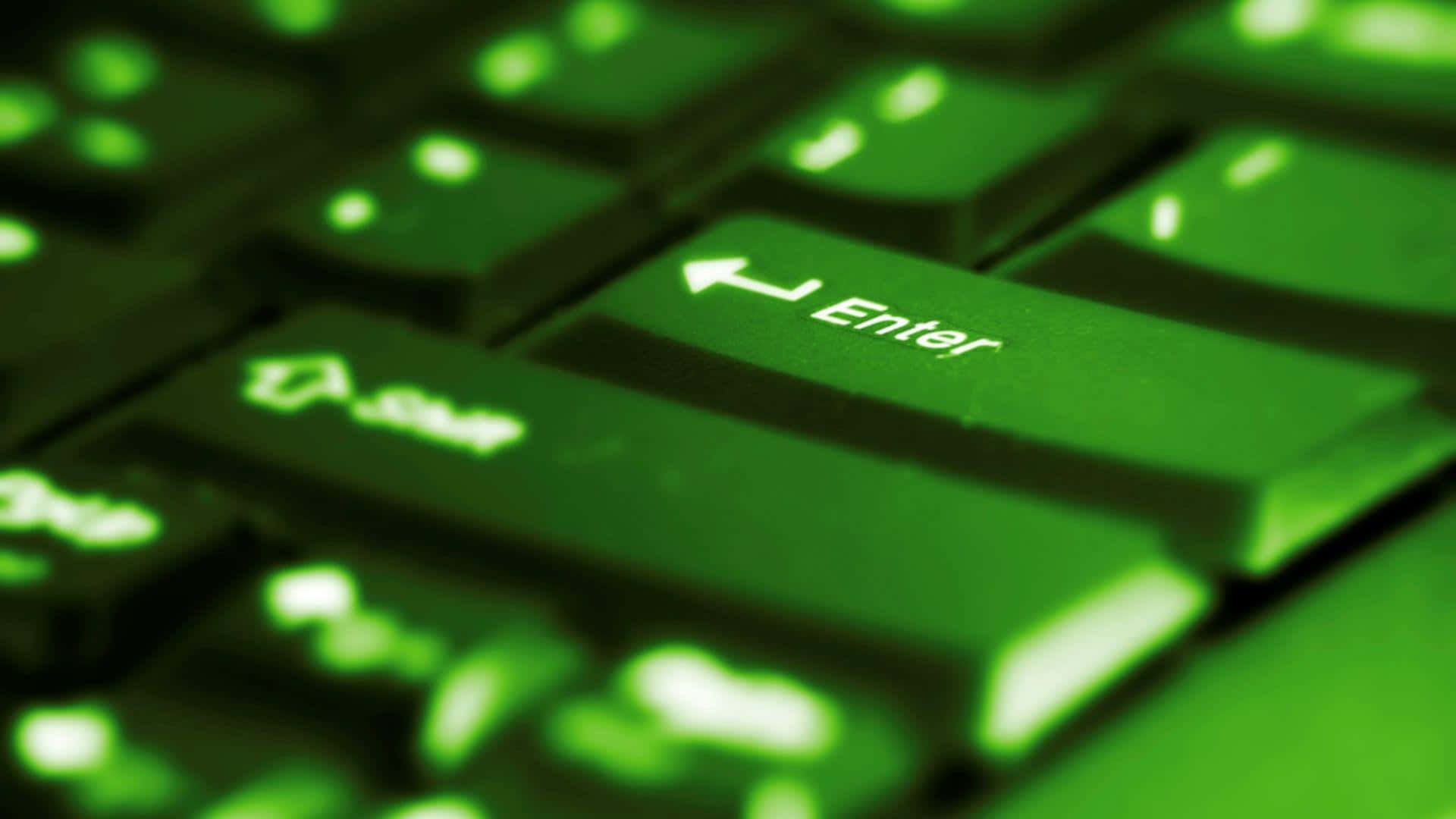 Einegrüne Computertastatur