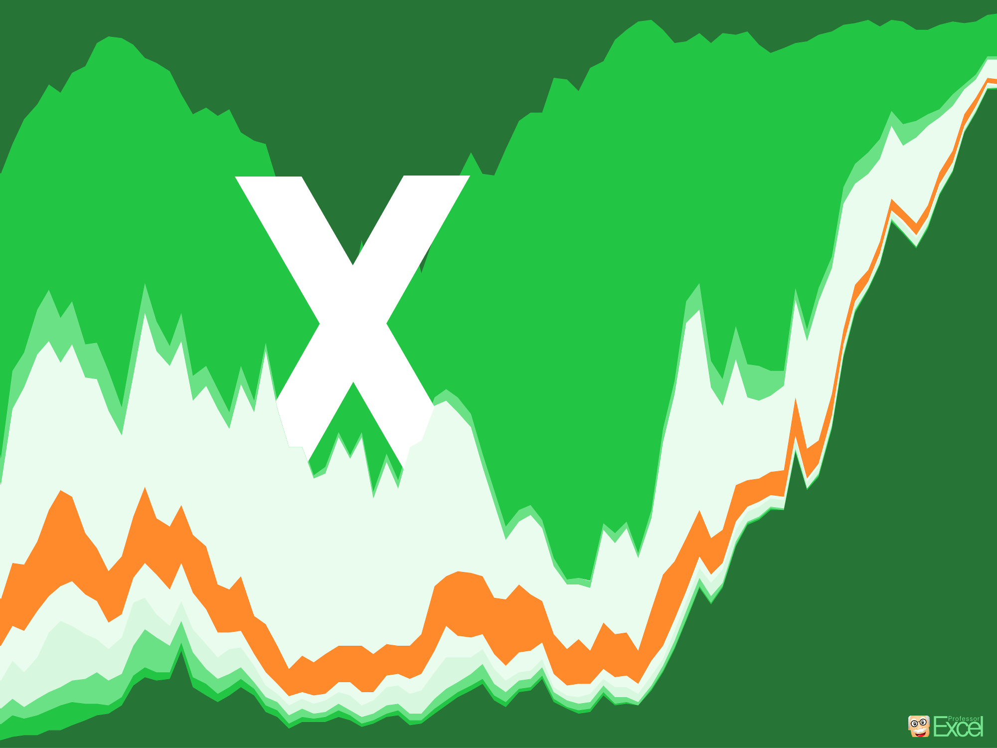 a graph with the word x on it Background — A stylized green and orange mountain range forms the letter X with layered peaks and valleys.