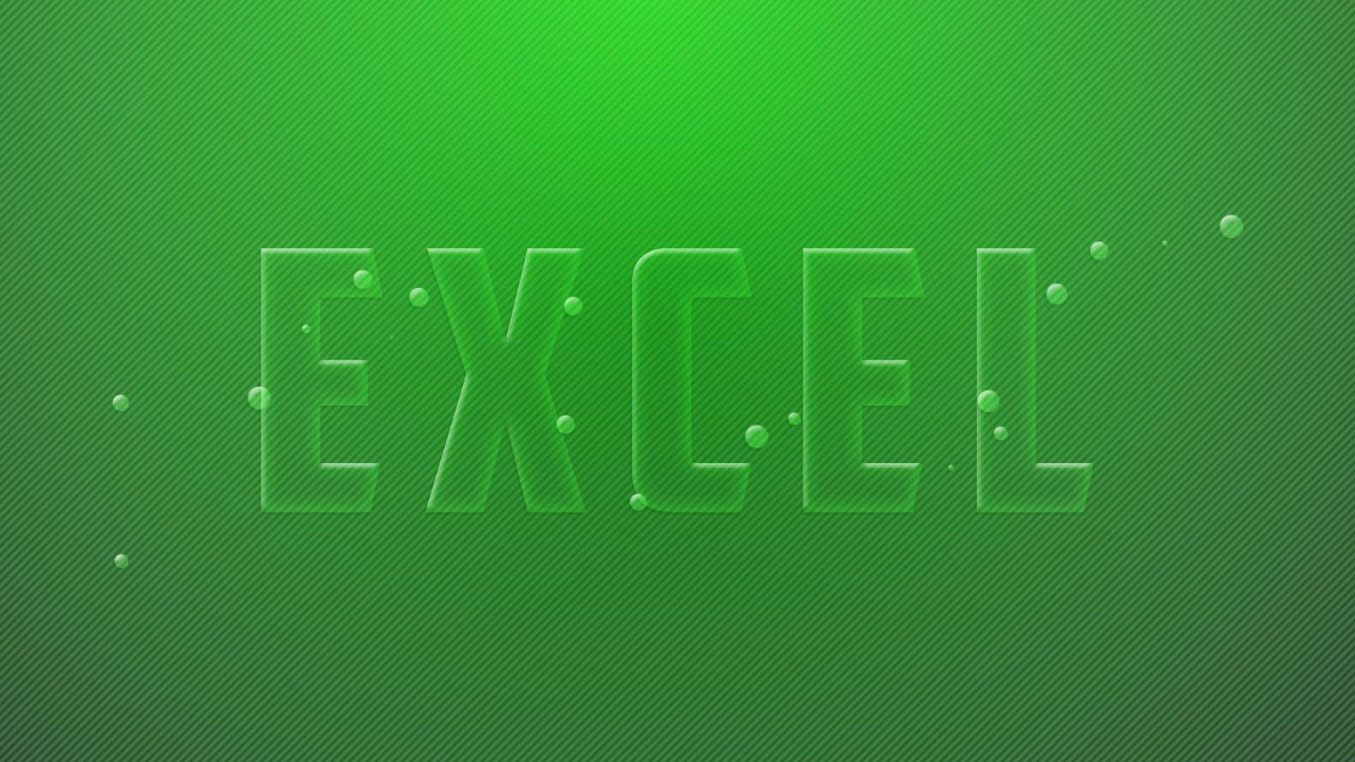 A Green Background With The Word Excel