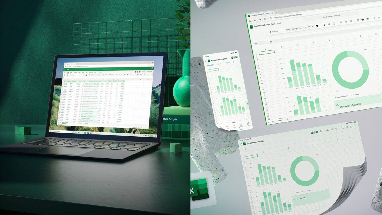 Excel-regnearksprogram på laptopskærm baggrund. Wallpaper