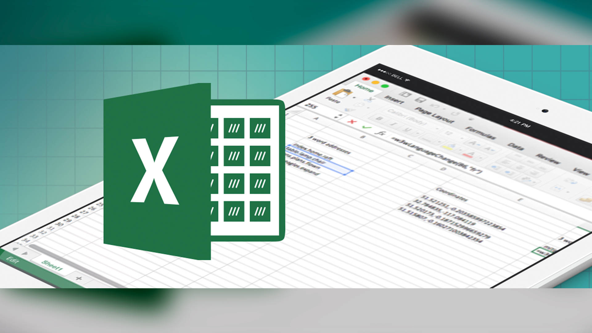 Excel Spreadsheet Application On Tablet Background