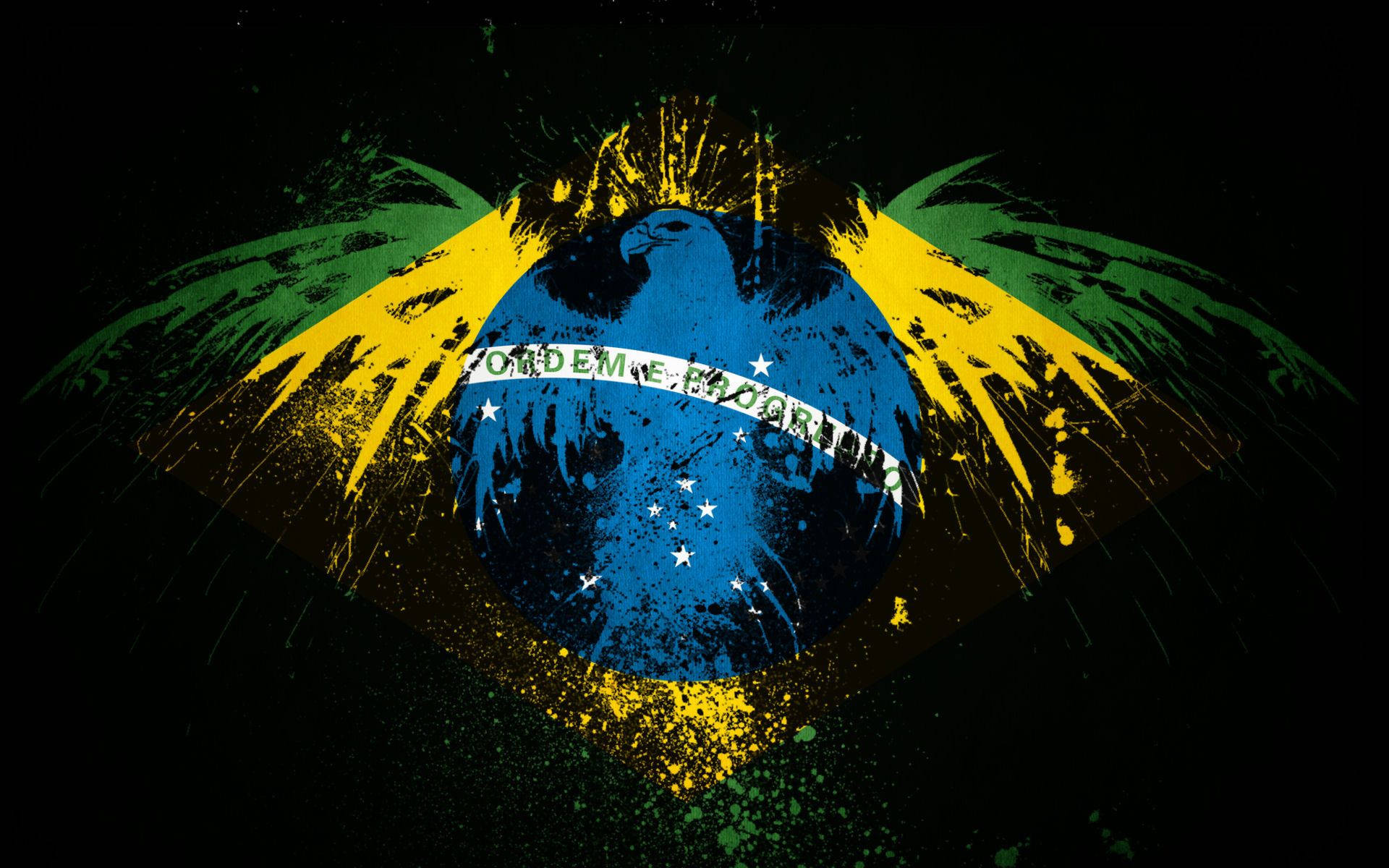 Exceptional Painted Brazil Flag Wallpaper
