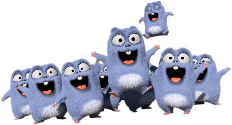 Excited Animated Creatures Cheering.png PNG