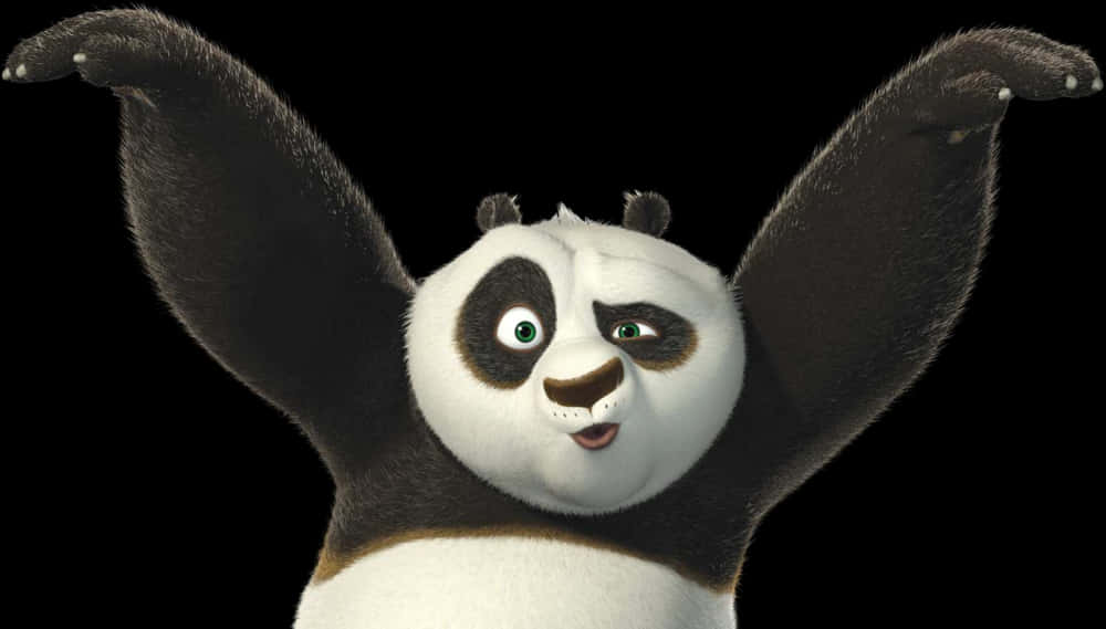 Excited Animated Panda PNG