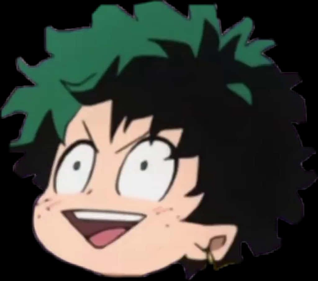 Excited Anime Character Face PNG
