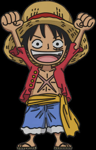 Excited Anime Character Luffy PNG