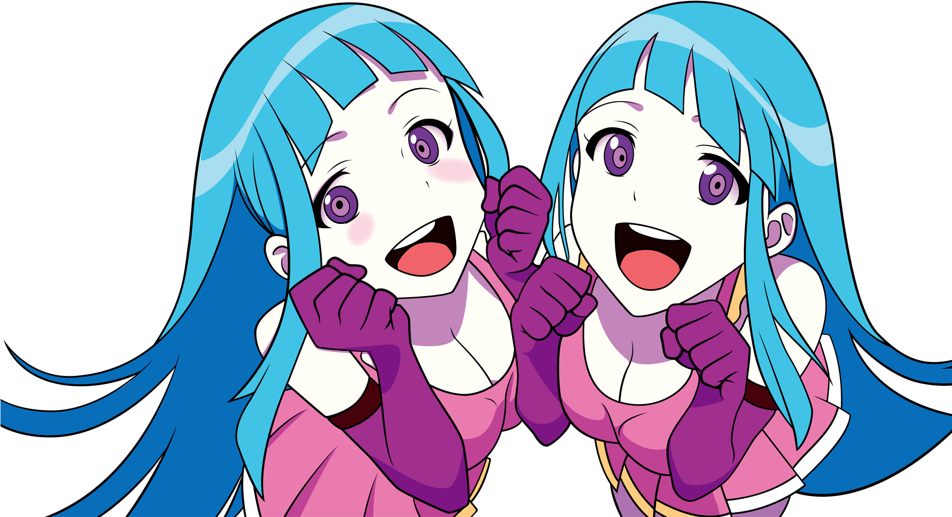 Excited_ Anime_ Twins_ Reaction PNG