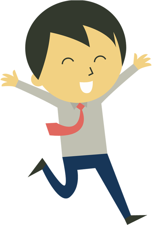 Excited Cartoon Character Jumping PNG