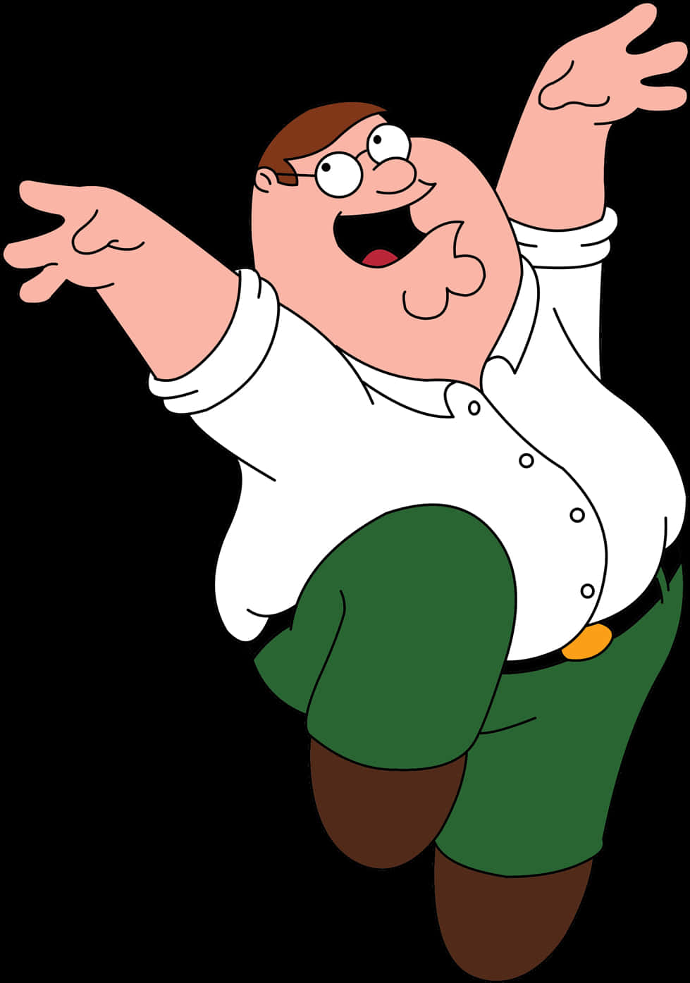 Excited Cartoon Man Gesture PNG