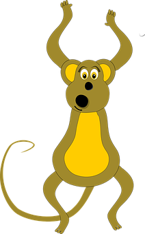 Excited Cartoon Monkey PNG