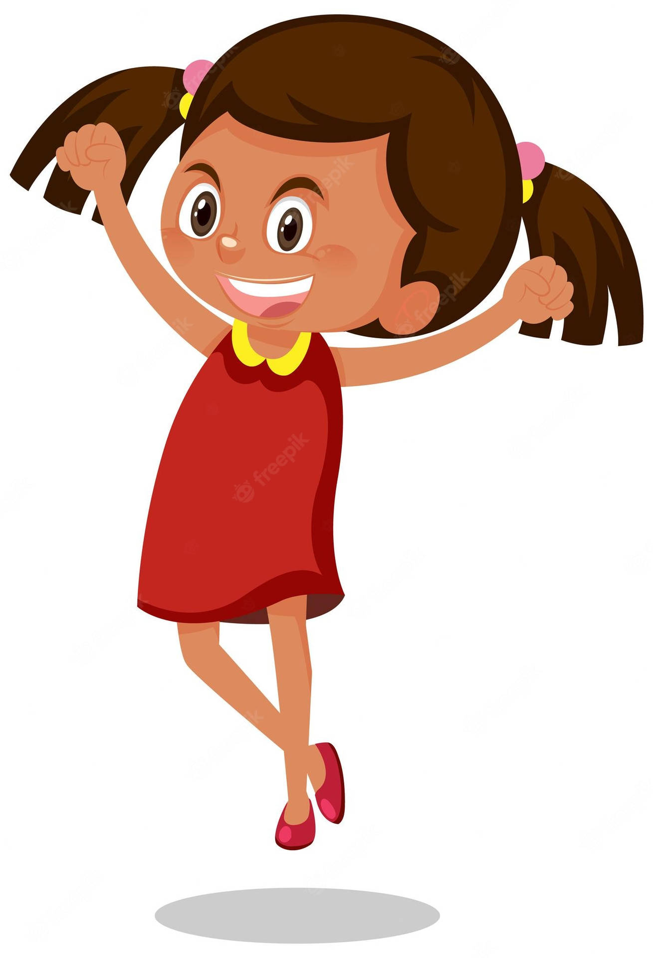 Excited Child With Hands Raised Wallpaper
