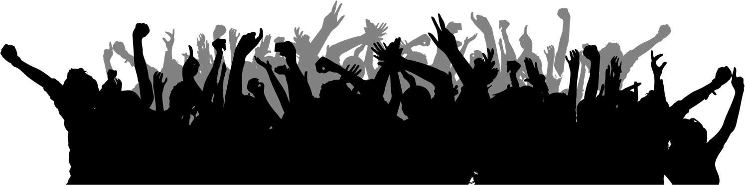 Excited Crowd Silhouette PNG