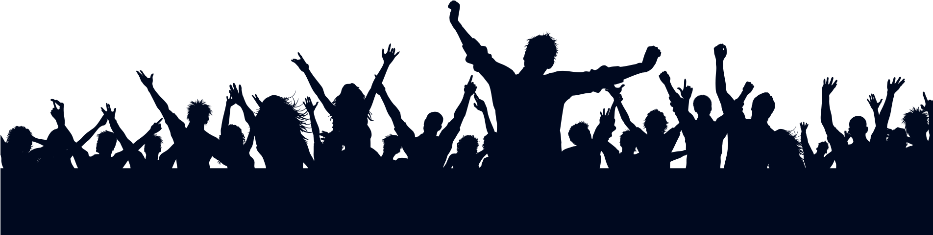 Excited Crowd Silhouette PNG