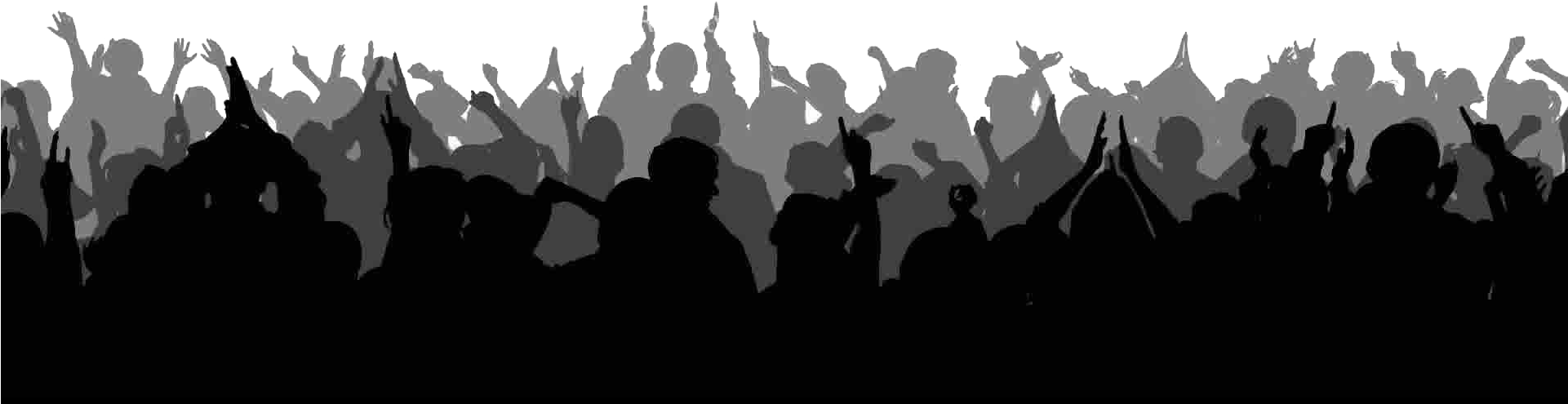 Excited Crowd Silhouette PNG