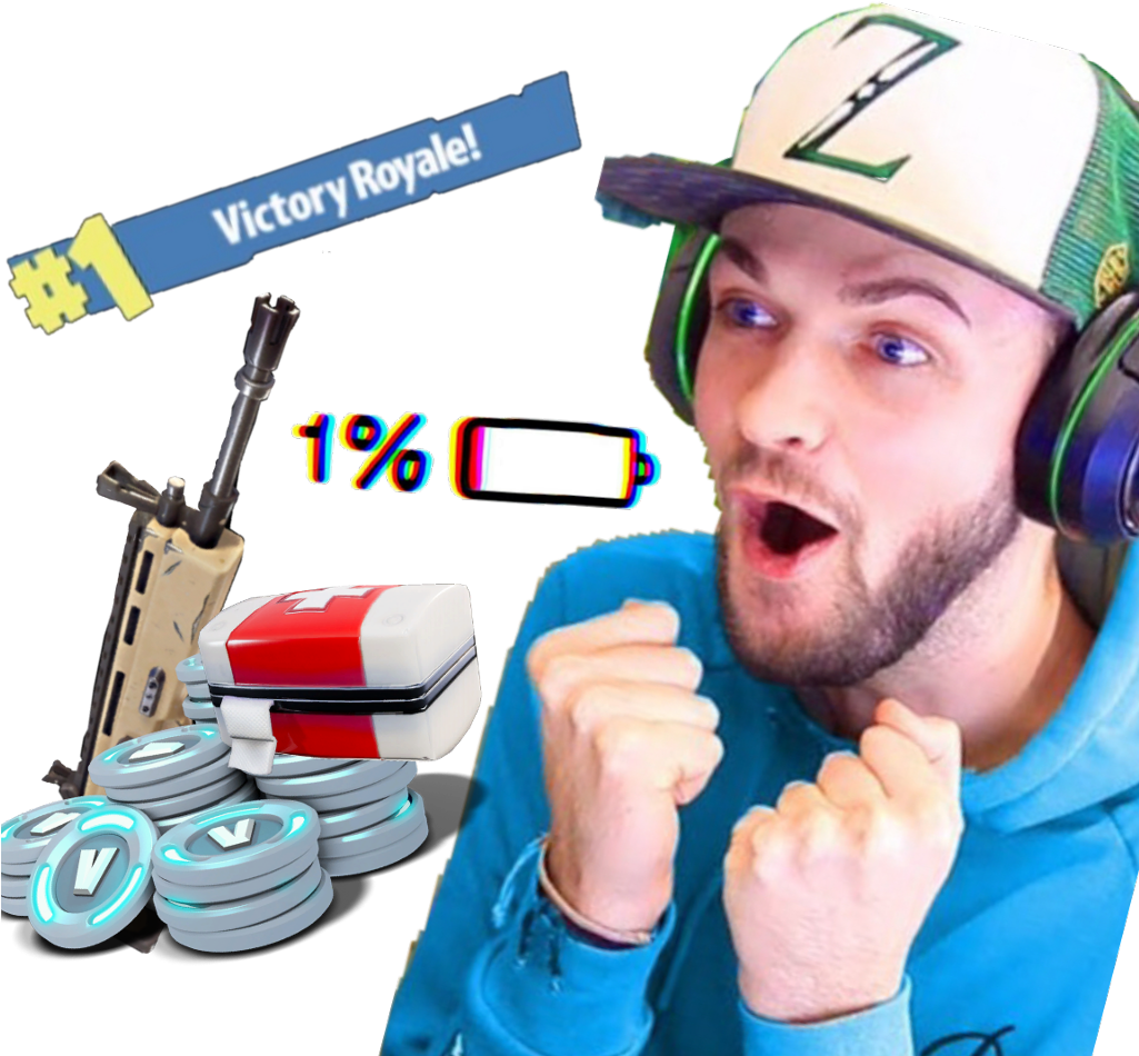 Excited Gamer Victory Royale PNG