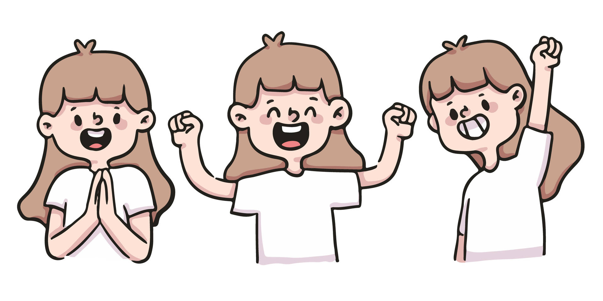 Excited Girl Clapping And Cheering Wallpaper