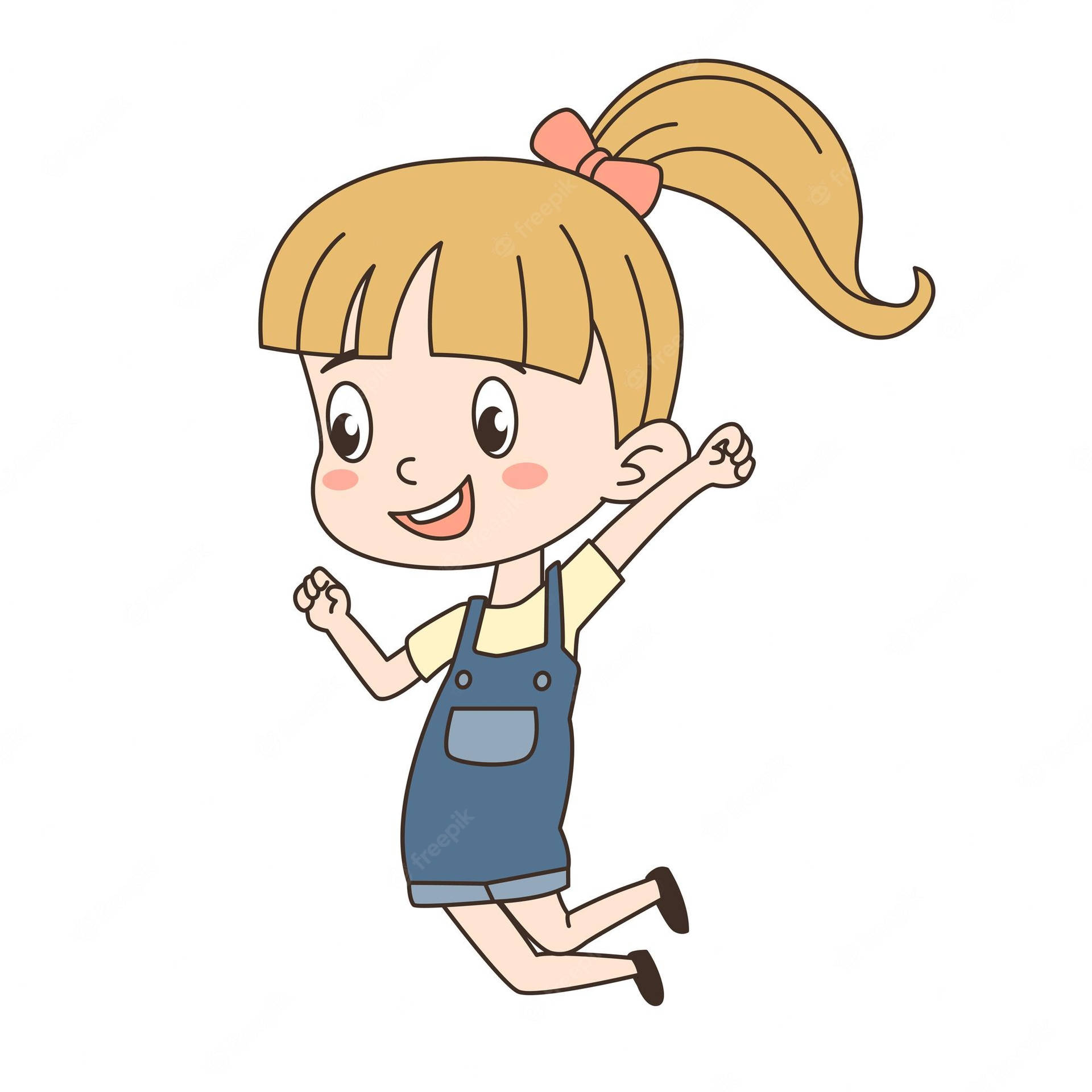 Download Excited Girl In Ponytail Wallpaper | Wallpapers.com
