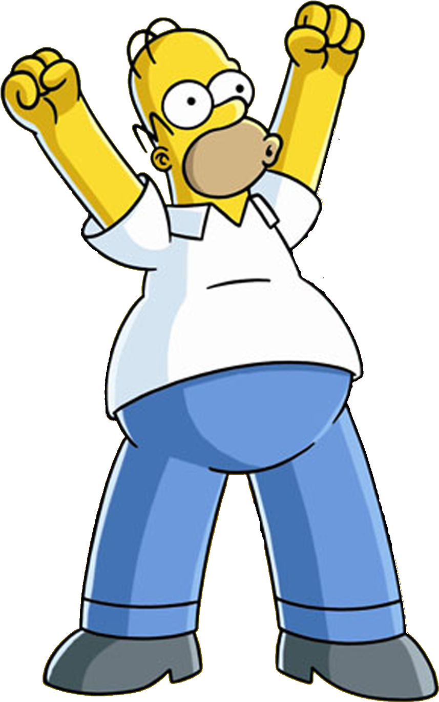 Excited Homer Simpson Celebration PNG