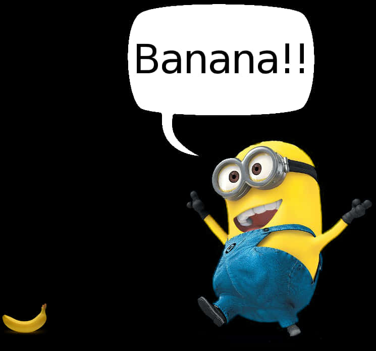 Excited Minion Banana PNG