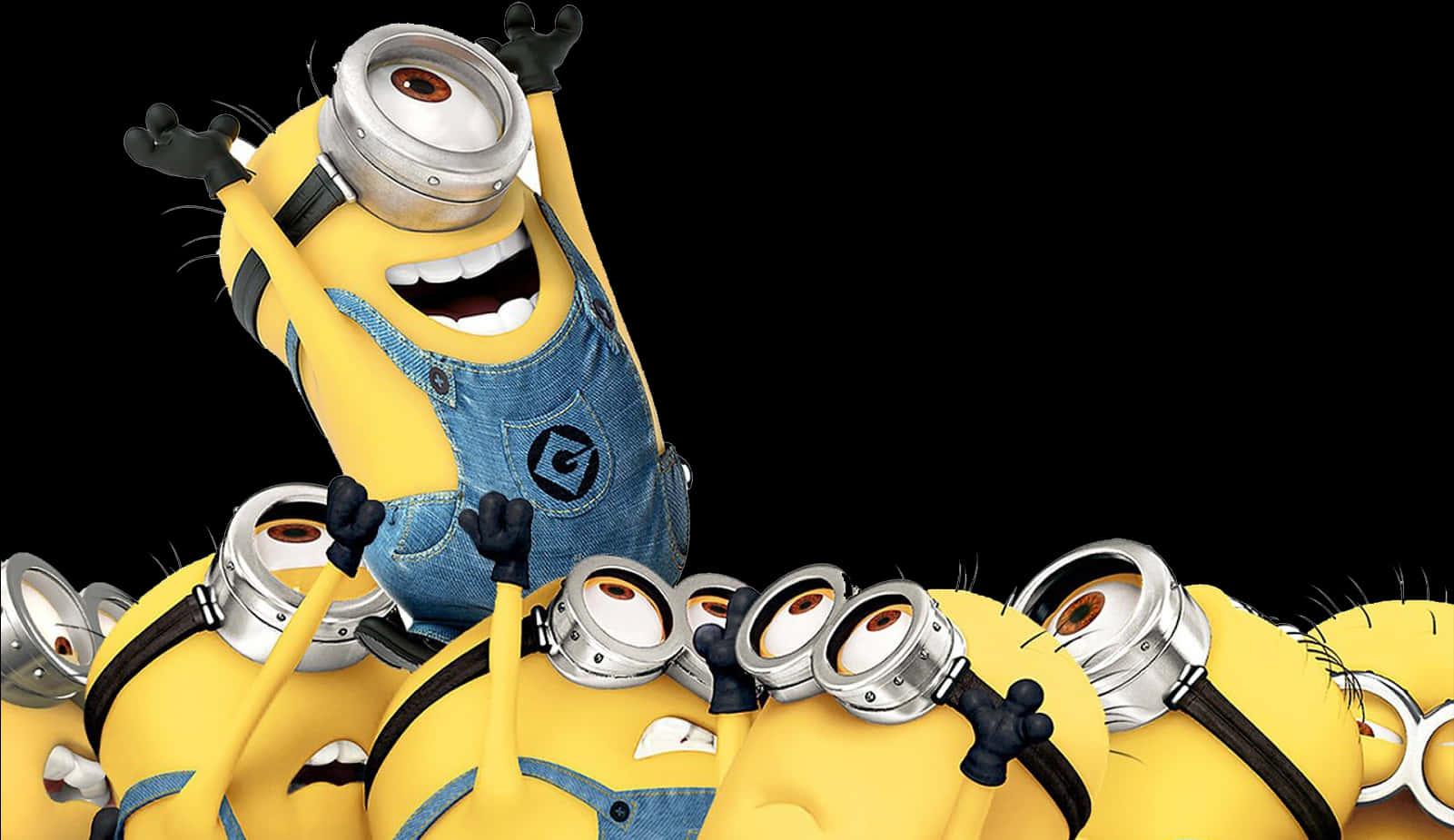Excited Minions Group Celebration PNG