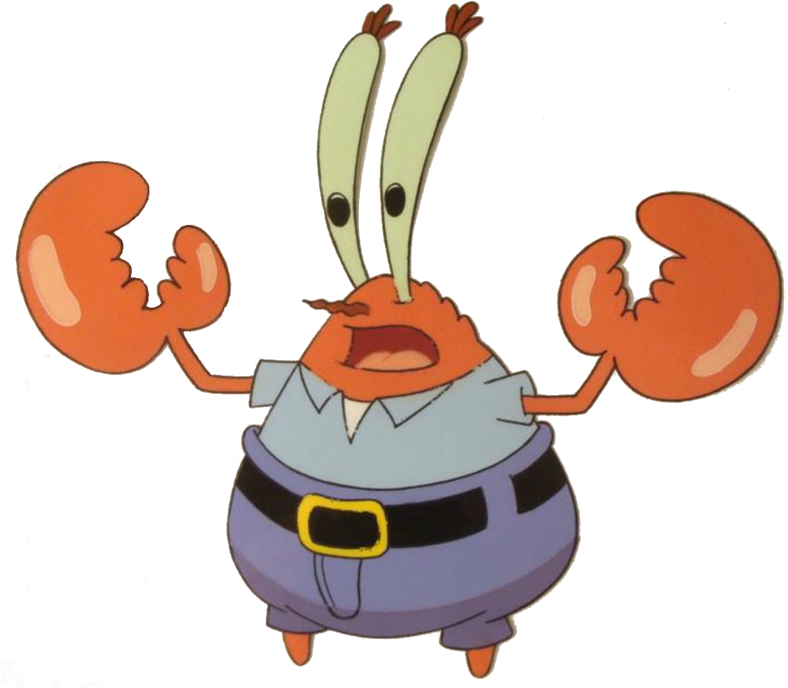 Excited Mr Krabs Cartoon Character PNG