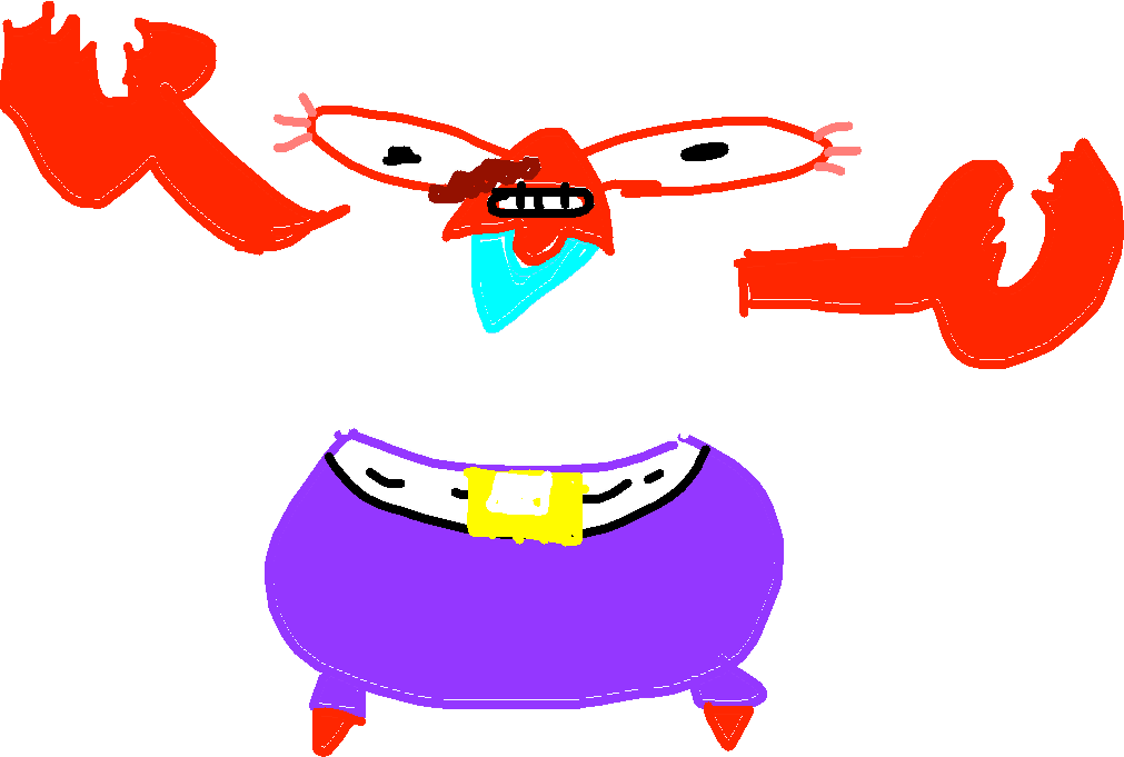 Excited Mr Krabs Drawing PNG