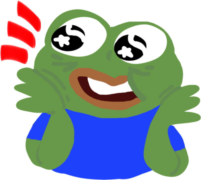 Excited Pepethe Frog PNG