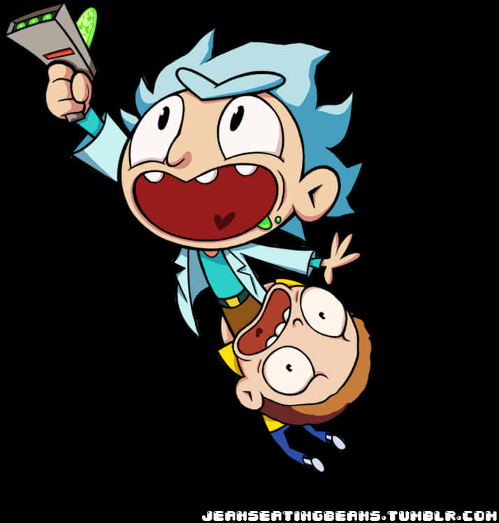 Excited Rickand Morty Adventure PNG