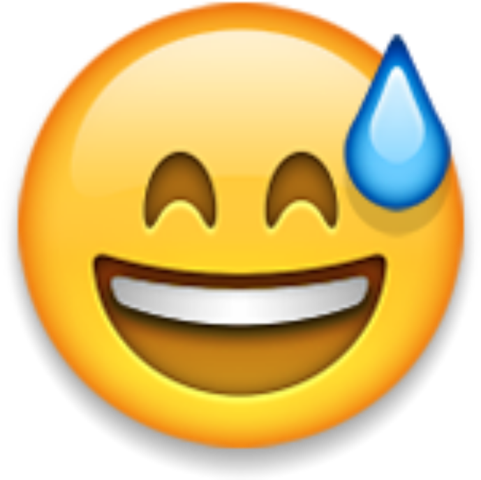 Excited Sweat Emoji PNG