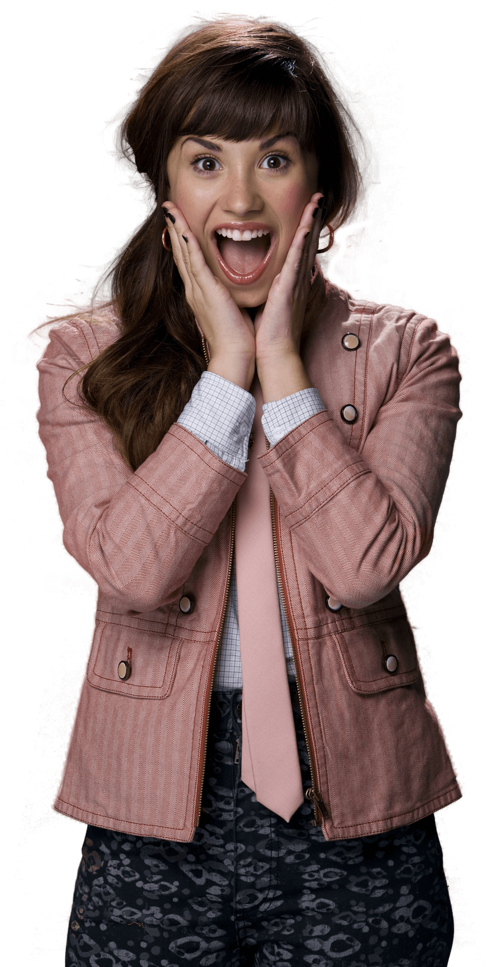 Excited Woman Expressive Pose PNG