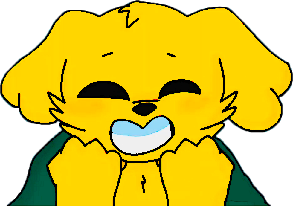 Excited Yellow Cartoon Dog PNG